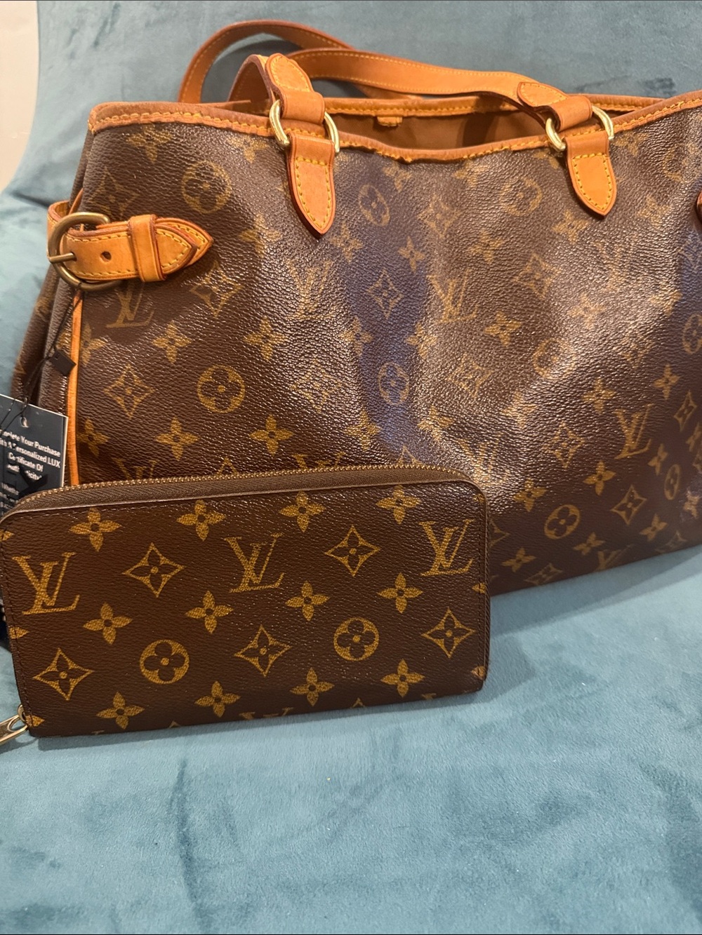Louis Vuitton Monogram Canvas Shoulder Bag in Brown and Tan W/FREE ZIPPY WALLET